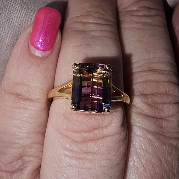 Sz 7, Ametrine Ring, 925 Silver with Vermeil Yellow Gold, 3.65 carats, NWT - Picture 3 of 10